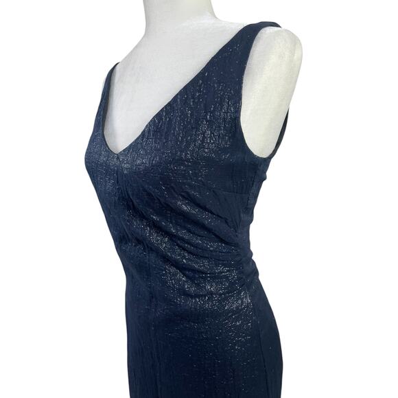 Vintage Tocca Silk Wool Shimmer Cocktail Dress Side Ruched Old Hollywood Sz 2 - Picture 3 of 13